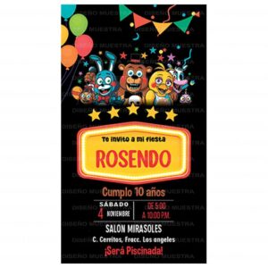 Invitación Digital : Five Nights at Freddy's