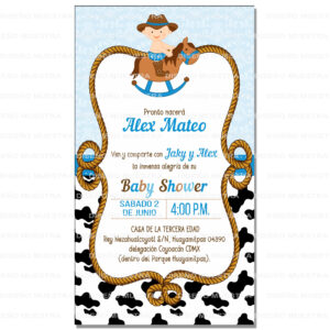 invitacion baby shower vaquerito niño
