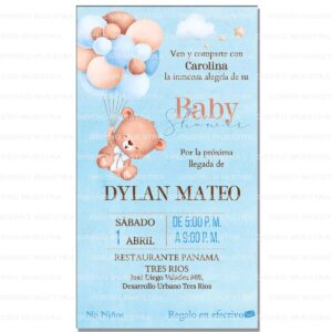 invitacion baby shower osito niño