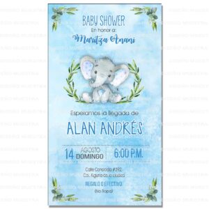 invitacion baby shower elefantito
