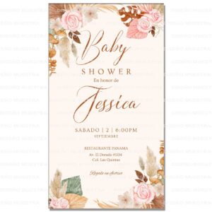 Invitacion baby shower boho niña