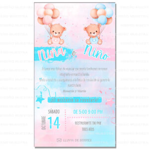 invitacion revelacion genero baby niña o niño